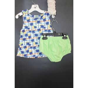 SASSY STITCHES DIAPER SET OUTFITS Palm TREES AND THE SUN 2T